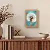 Paardenbloem - Natuur - Bloemen - Blauw Light Box met kabel (Tafellamp) klein -sfeer2