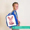 Roze baby varken Kinderrugzak - Blauw middel -sfeer3_NL