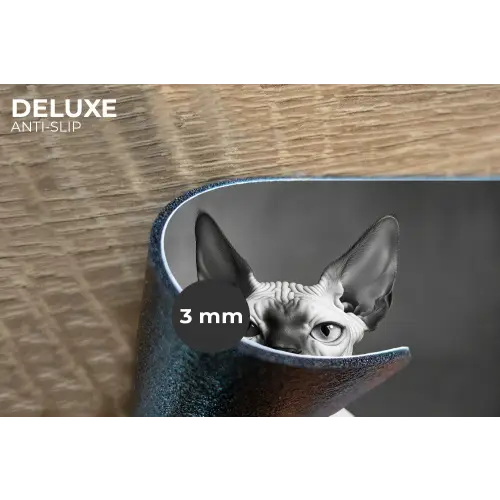 Sphynx - Kat - Dieren - Humor - Spaghetti - Zwart Wit Placemat vinyl groot -closeup