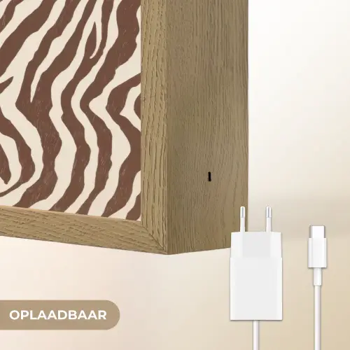 Zebra - Patroon - Zwart - Wit Light Box met batterij (Wandlamp) middel 907 -USP_websiteoplaadbaarNL