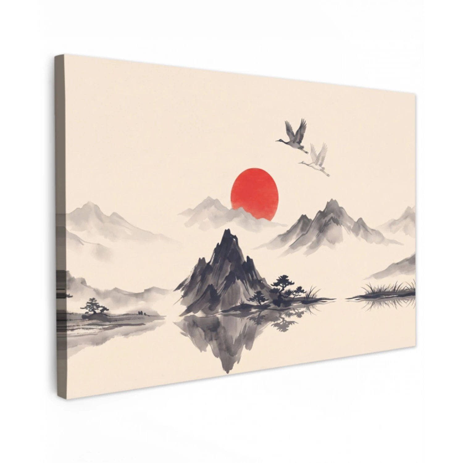 Oosters - Kraanvogels - Landschap canvas 2cm klein -z3d