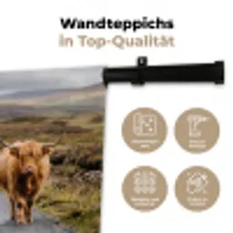 Schotse Hooglanders - Weg - Landschap - Kudde Wandkleed katoen klein -tsfeer2_DE