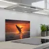 Walvis - Zon - Zee keuken achterwand spatscherm klein -3d_schuin