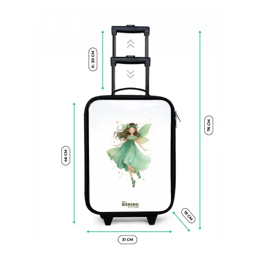 Zwevende groene elf Kinderkoffer - Zwart klein -productfoto_formaten