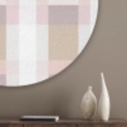 Ruitpatroon - Aardetinten - Minimalistisch Akoestische PET Vilt - Rond klein 838 -sfeer5_closeup