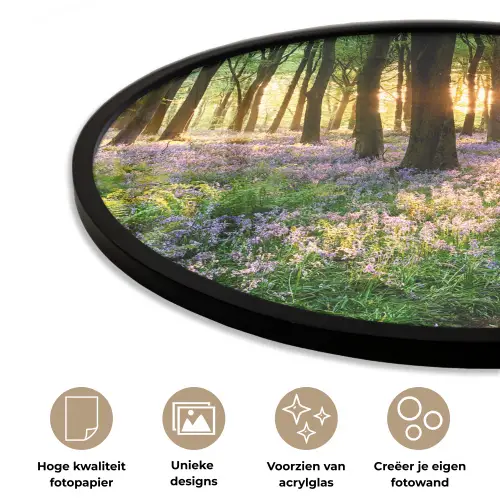 Bos - Bloemen - Lavendel - Zon - Paars - Natuur Fotolijst rond zonder passe partout klein -closeup_NL