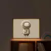 Leeuw - Oranje bloemen - Vriendelijk Light Box met batterij (Wandlamp kind) middel -sfeer1_kind