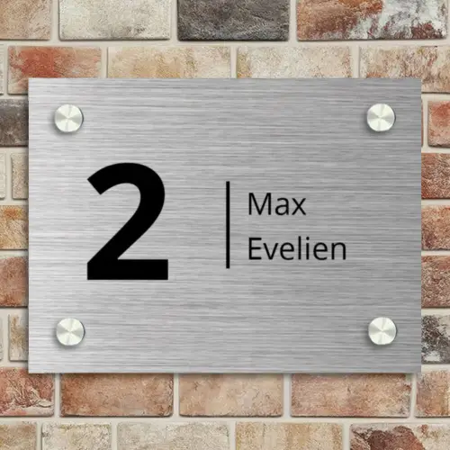 Metaaleffect - Modern Naambord Rechthoek middel -sfeer3