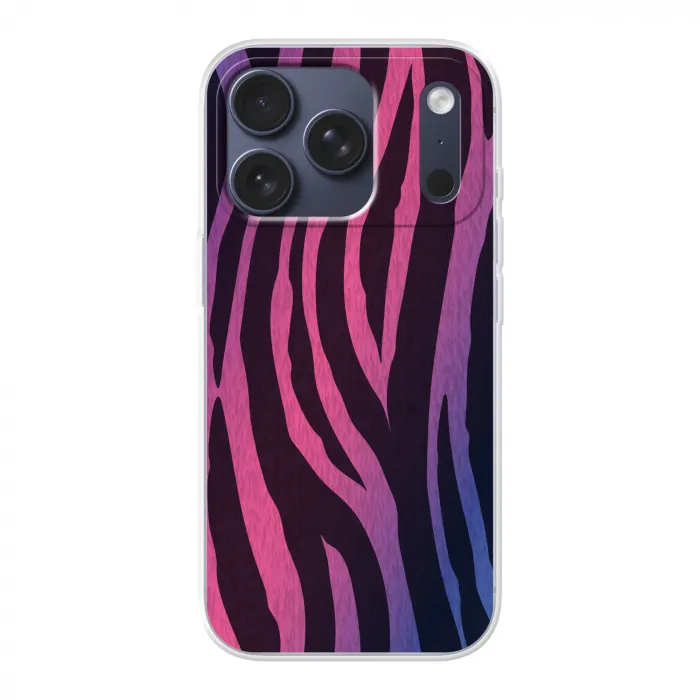 Zebraprint - Roze - Paars - Dierenprint Telefoonhoesje iPhone 17 Pro klein -3d