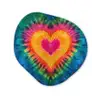 Hart - Tie Dye - Kleurrijk Wandcirkel Organisch Forex 3mm klein -3d