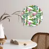Bladeren - Flamingo - Bloemen - Jungle Wandcirkel plexiglas klein -sfeer4