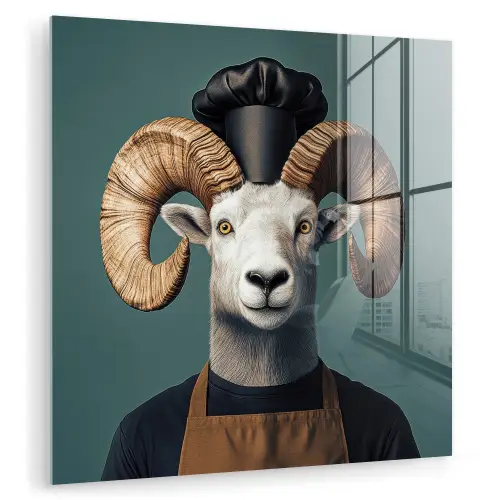 Geit - Hoorns - Kokskleding plexiglas 5mm klein -zzzproduct_nieuw