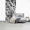 Portret - Leeuw - Zwart wit fotobehang vinyl groot -slaapkamer