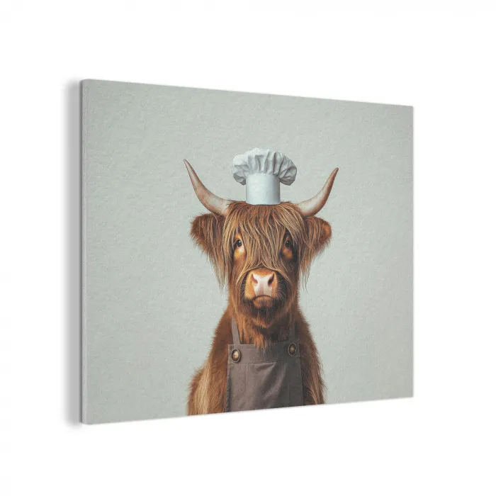 Schotse Hooglander - Bruin - Hoorns - Kokskleding PET vilt klein -3d