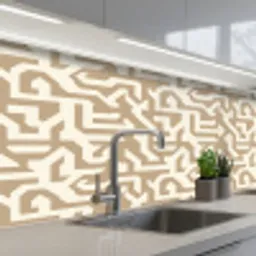 Modern - Abstract - Beige keuken achterwand 2 middel 871 -3d_schuin