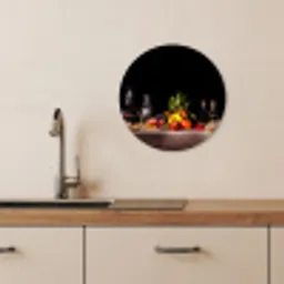 Culinaire compositie KitchenYeah - Keuken - Wandcirkel Forex klein -sfeer3