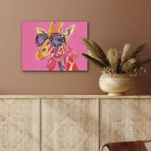 Giraf - Roze - Bril - Sjaal PET vilt klein -sfeer4