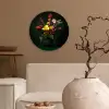 Bloemen - Vaas - Zwart Wandcirkel plexiglas klein -sfeer1