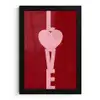 Love - Hart - Rood fotolijst zwart zonder passe partout klein -3d