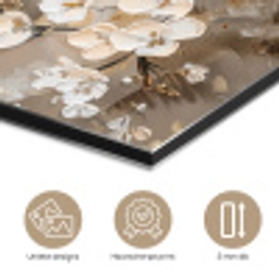 Bloemen - Wit - Goud - Beige  - Luxe aluminium wit klein -closeup_NL