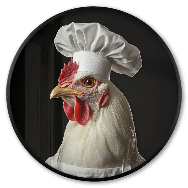 Photo Frame Round - Cook - Red - Chicken