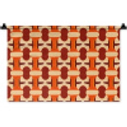 Geometrisch - Retro - Oranje Wandkleed katoen klein 269 -zz3d