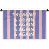 Try again - Strepen - Roze - Verticaal - Blauw Wandkleed katoen klein -zz3d