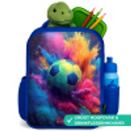 Neon - Bal - Kleurrijk Kinderrugzak - Blauw middel -inhoud_NL