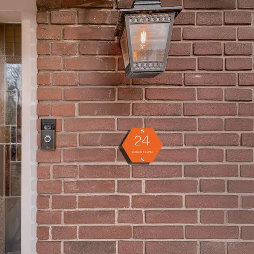 Oranje - Klassiek Naambord Hexagon klein -sfeer7-hexagon-XS