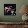 Bloemen - Vintage - Pastel - Zwart - Boeket aluminium wit klein -sfeer2