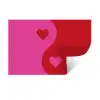 Minimalistisch - Rood - Roze - Hartjes Muursticker klein -3d