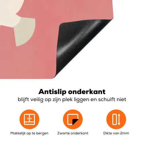 Duiven - Wit - Sierlijk Inductie beschermer vinyl 3mm klein -zzzzzzz-td-onderkant