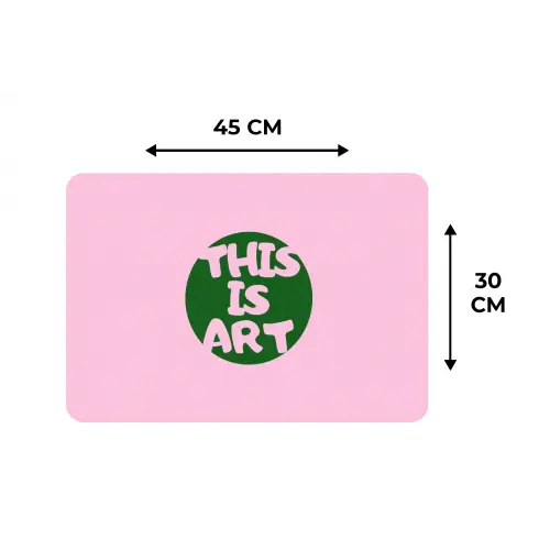 This is art - Tekst - Cirkel - Groen Placemat vinyl groot -specs