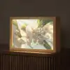 Bloesems - Wit - Zonnestralen -  Bloemblaadjes Light Box met kabel (Tafellamp) klein -z3d_website