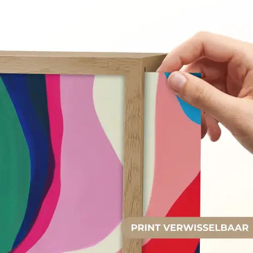 Vormen - Golvend - Abstract - Felroze Light Box met batterij (Wandlamp) middel -USP_websiteprintNL