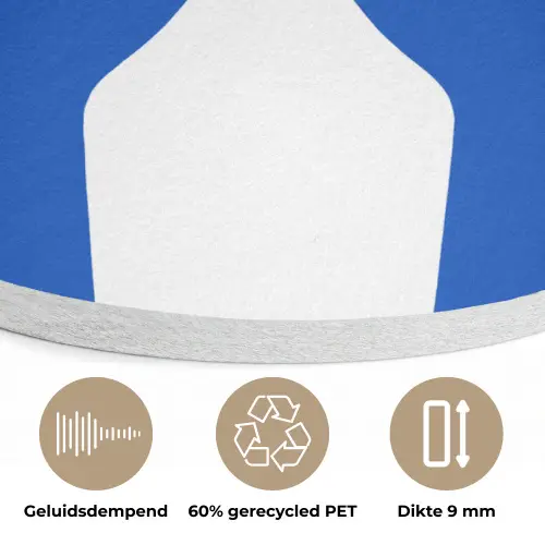 Handen - Twee - Ogen - Blauw Akoestische PET Vilt - Rond klein -closeup_NL