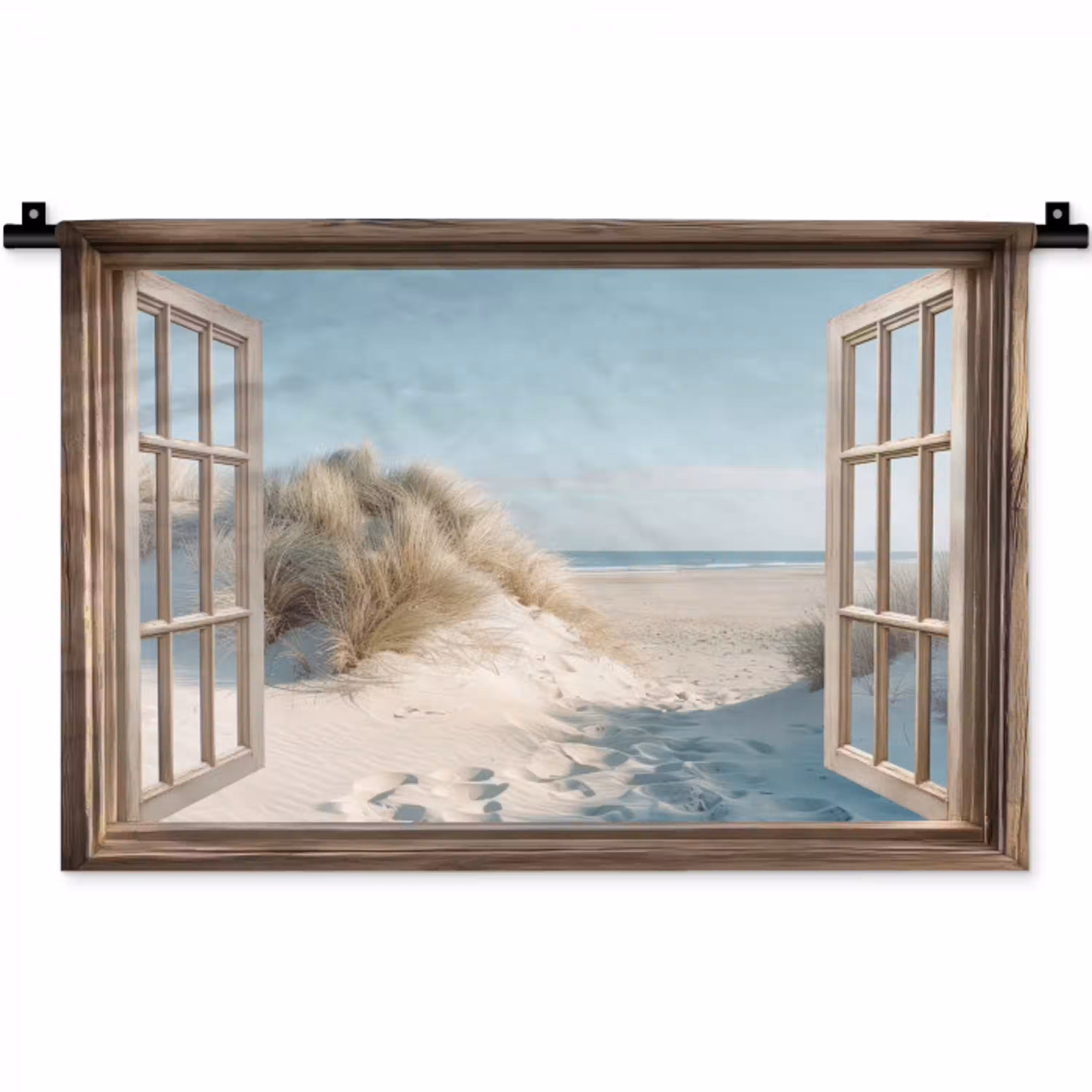 Doorkijk - Helmgras - Duinen - Zee - Landschap Wandkleed katoen klein -zz3d