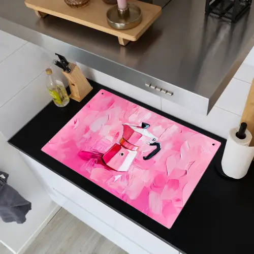 Roze - Verf - Coffee Inductie beschemer met haakjes klein -sfeer1