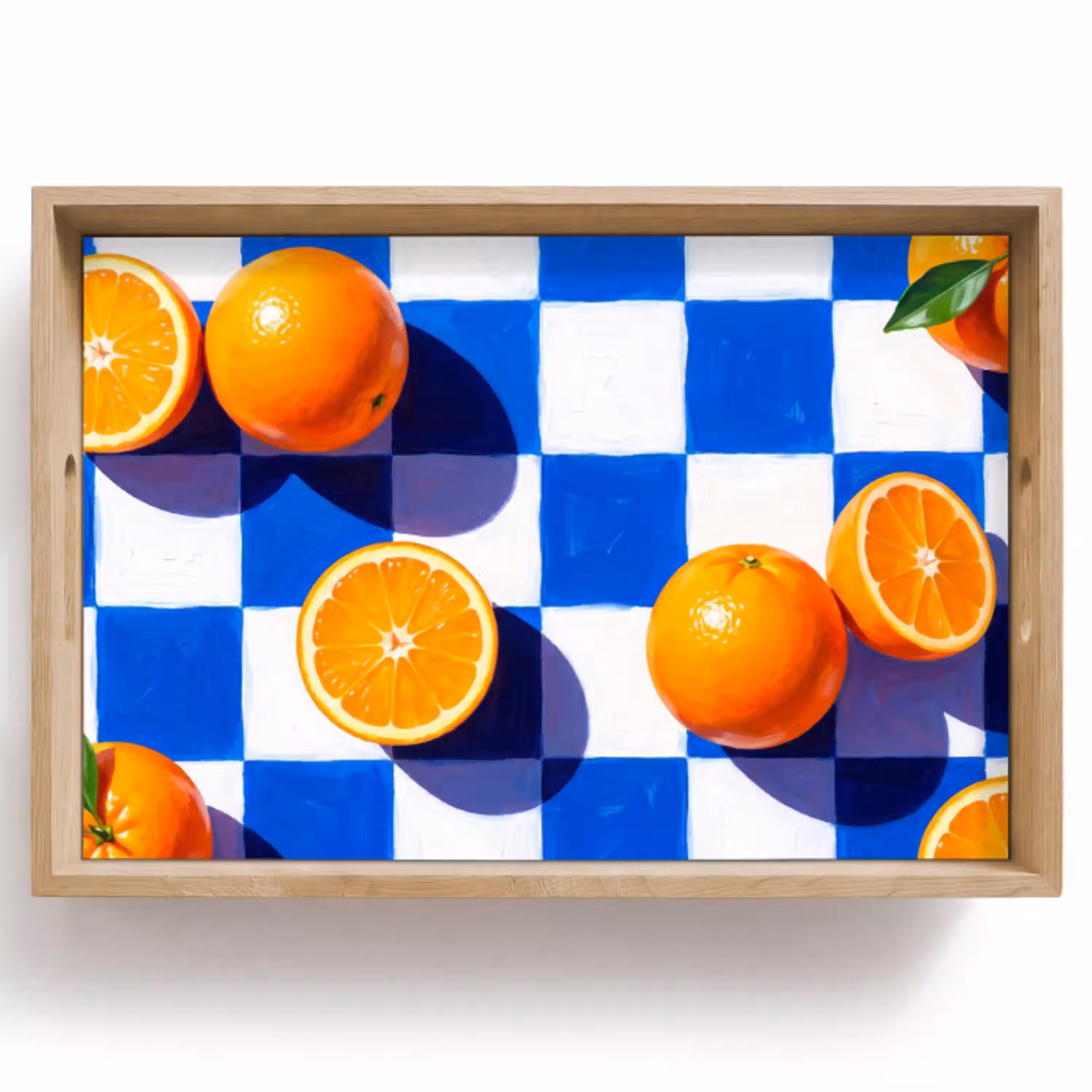 Sinaasappel - Geruit - Eten Dienblad Rechthoek middel -z3d_shopping