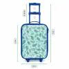 Gestileerde walvissen in tonale zeegroene tinten Kinderkoffer - Blauw klein -productfoto_formaten