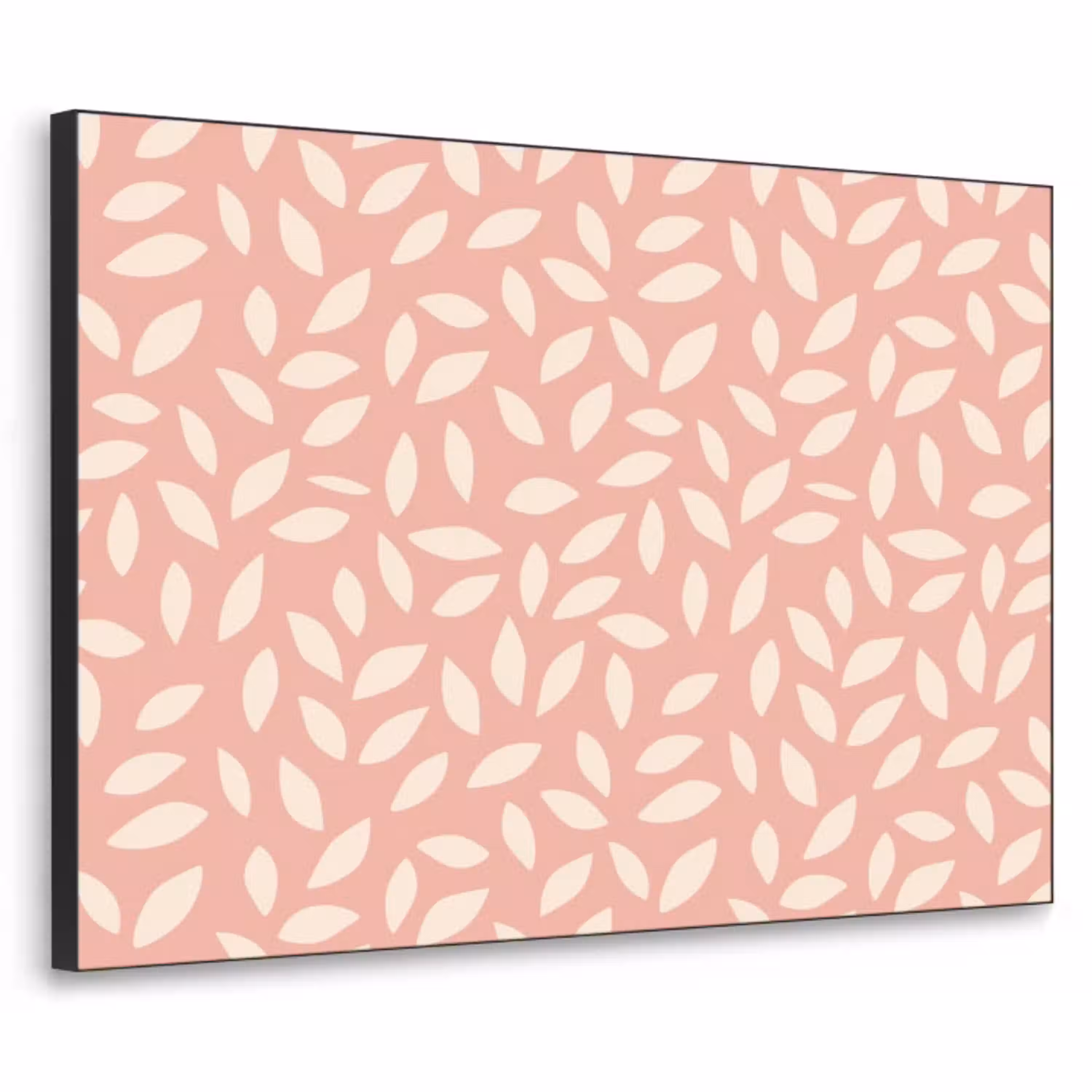 Roze - Bladeren - Speels - Patroon Textielframe zwart klein 947 -3d