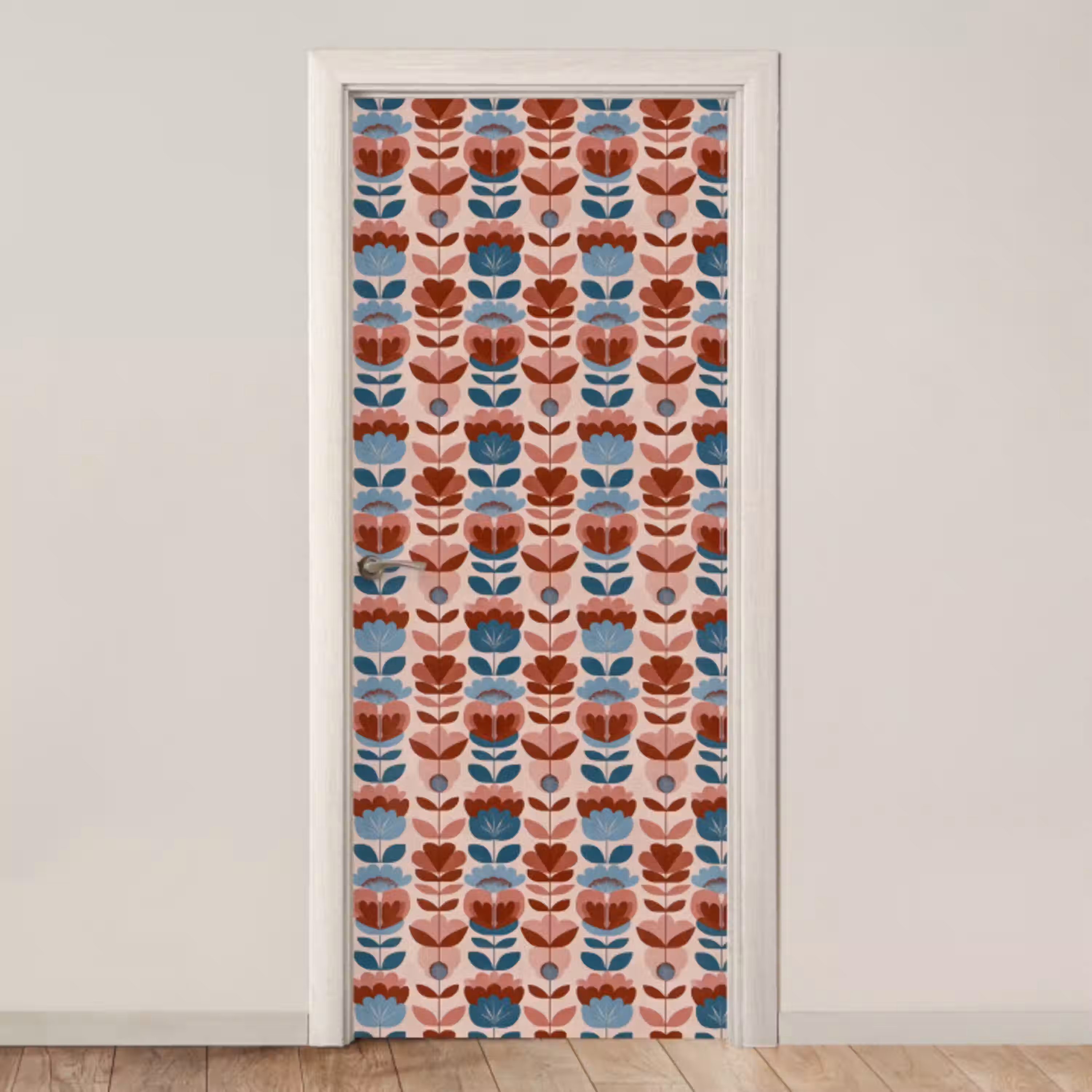 Vintage - Motief - Kleurrijk deurposter klein 289 -3d_beige