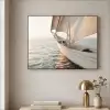 Zeilboot - Zee - Beige - Zon Textielframe zwart klein -sfeer2