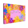 Tas - Roze - Bloemen canvas 2cm klein -z3d