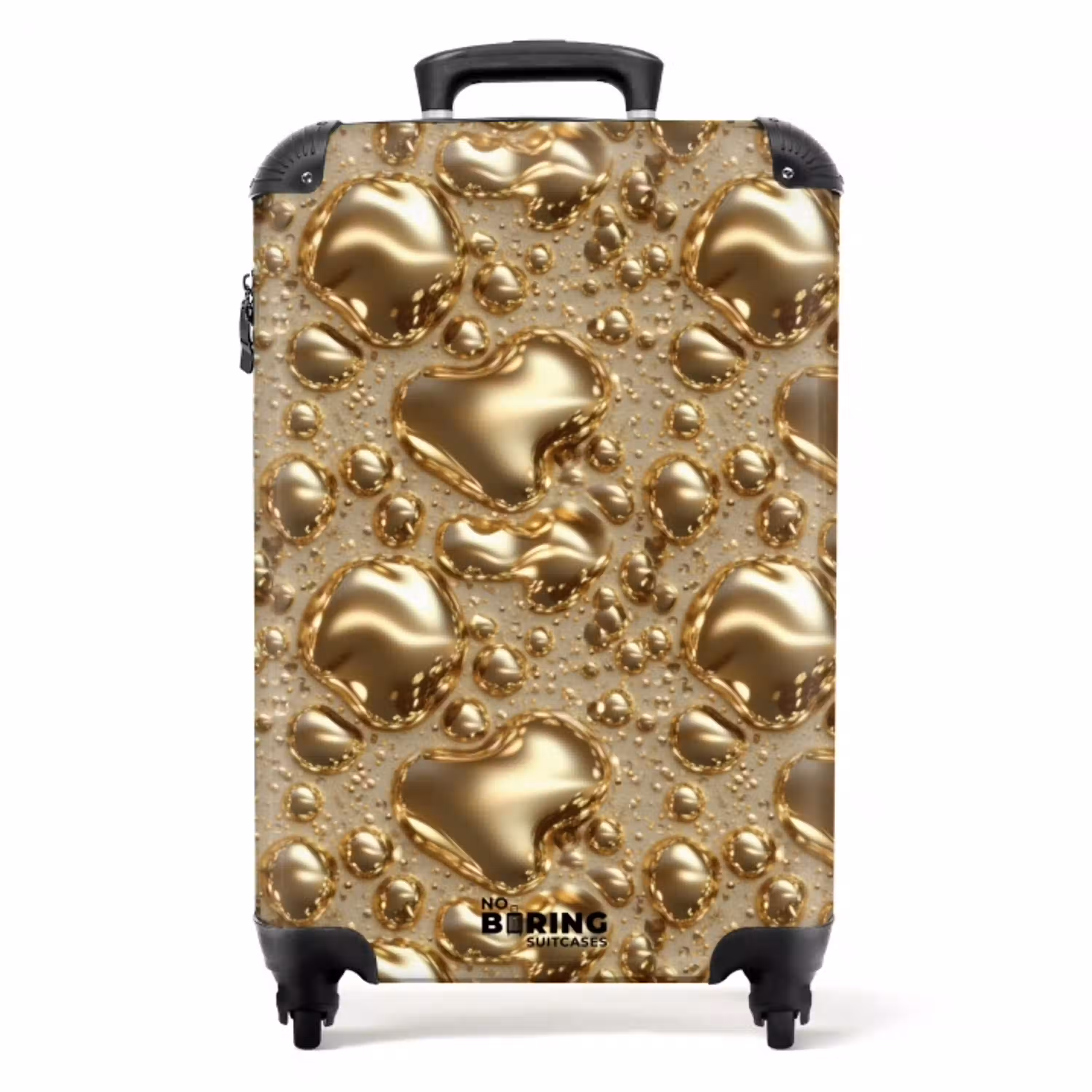 Druppels - Organisch - Goud NBS - Handbagage koffer - Volwassenen Unisex middel -productfoto_recht