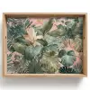 Compositie van bladeren - Groen - Roze Dienblad Rechthoek middel -z3d_shopping