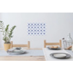 Modern - Patroon - Blauw - Roze Muursticker klein 286 -eettafel