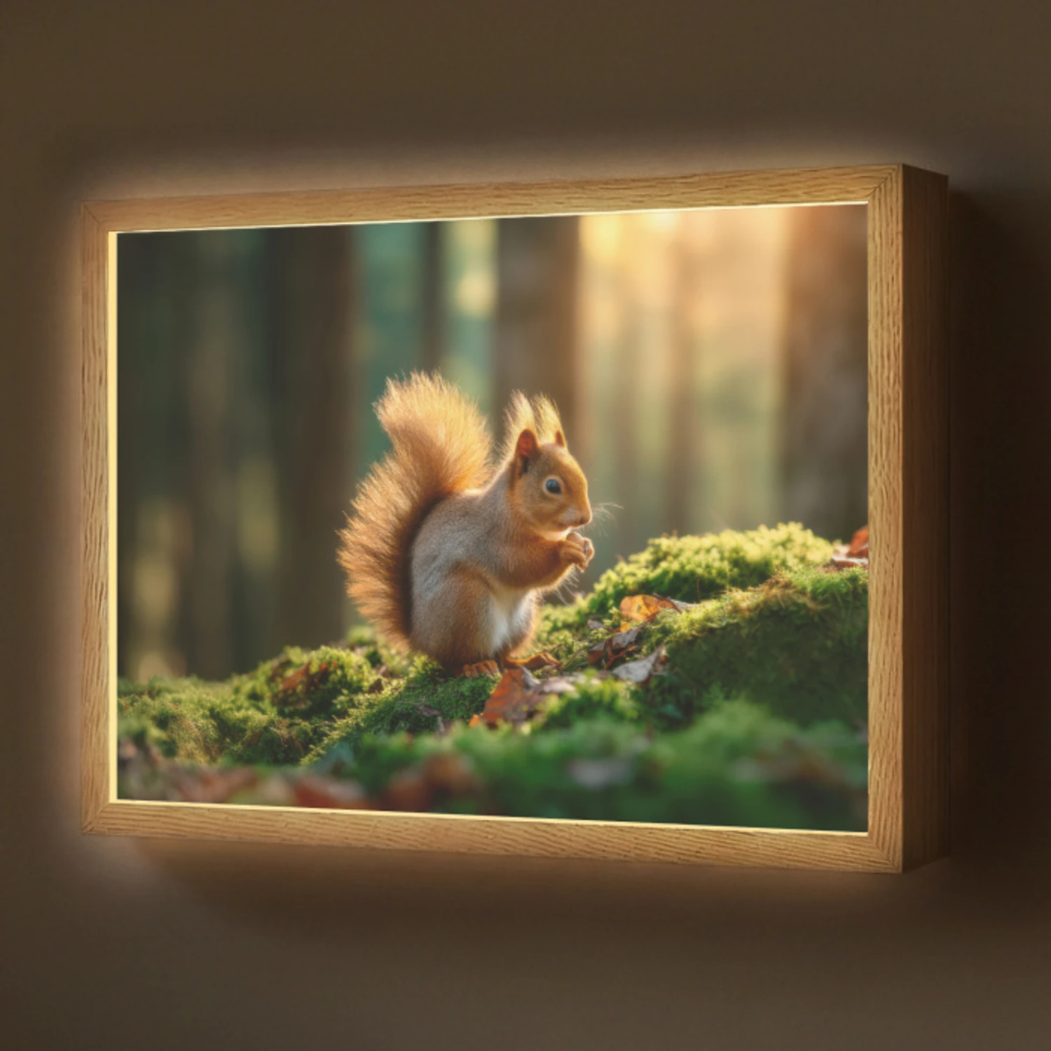 Eekhoorn - Nootje - Gras Light Box met batterij (Wandlamp) middel -z3d_website