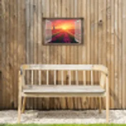 Doorkijk - Tulpen - Zonsondergang - Bloemen - Kleurrijk Tuinposter op houten frame 2 cm dik klein -sfeer4