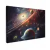 Ruimte - Planeten - Neon - Sterren canvas 2cm klein -z3d